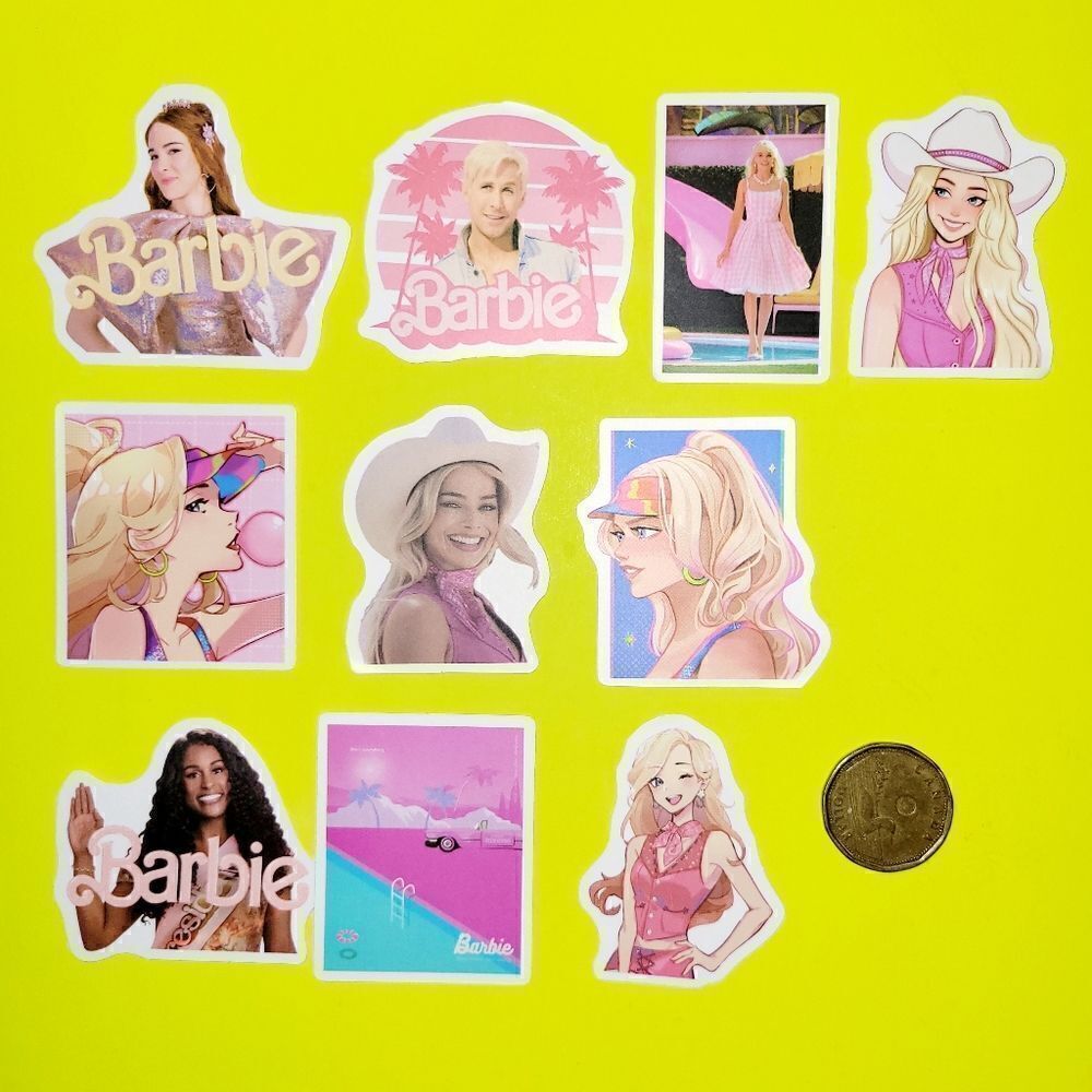 3/$20 Brand New 10x Waterproof Barbie Movie Stickers #1